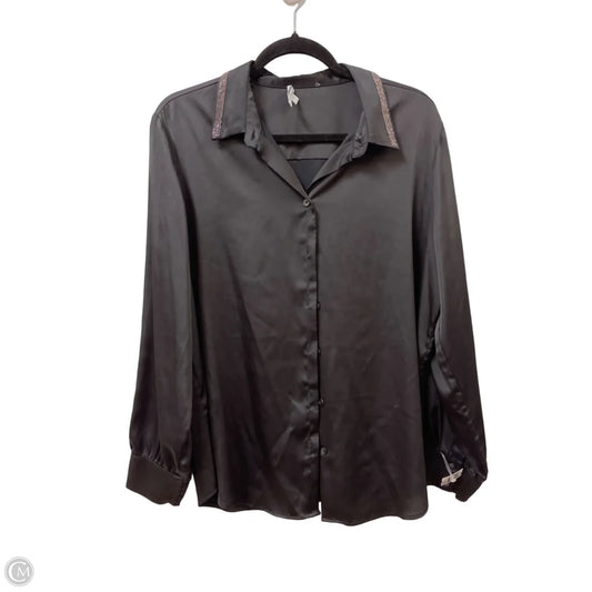 Blouse Long Sleeve By Chicos In Black, Size: L