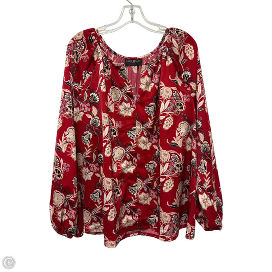 Top Long Sleeve By Lane Bryant In Black & Red, Size: 2x