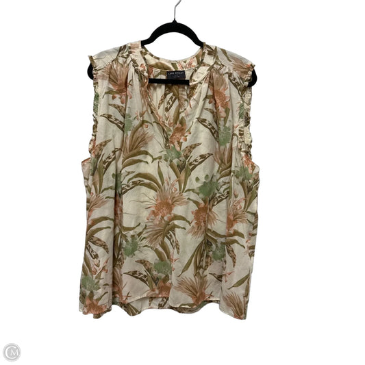 Top Short Sleeve By Lane Bryant In Cream & Orange, Size: 4x
