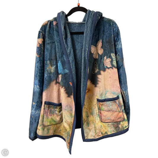 Sweater Cardigan Designer By Johnny Was In Blue, Size: S