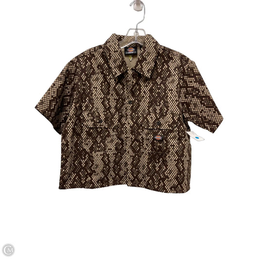 Blouse Short Sleeve By Dickies In Snakeskin Print, Size: M