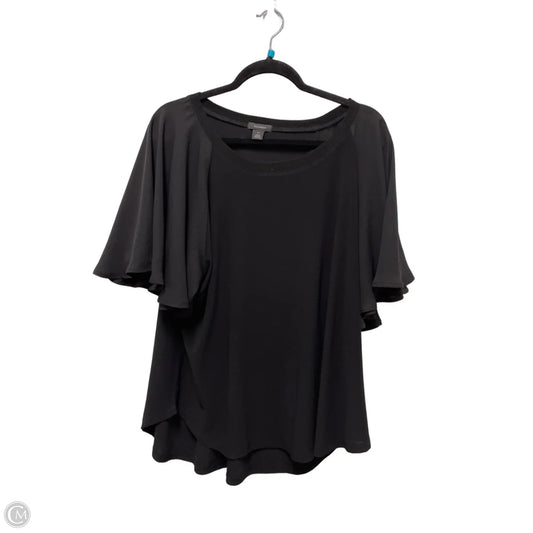 Top Short Sleeve By Halogen In Black, Size: L