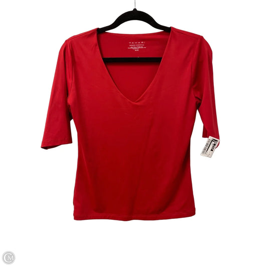 Top Short Sleeve By Tahari In Red, Size: M