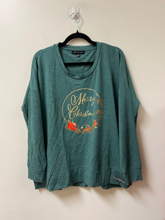 Top Long Sleeve By Clothes Mentor In Green, Size: 2x