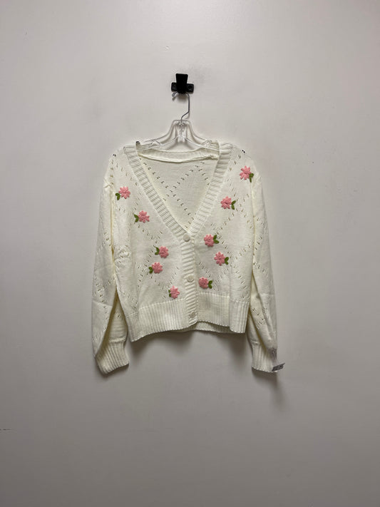 Sweater By Clothes Mentor In Pink & White, Size: L