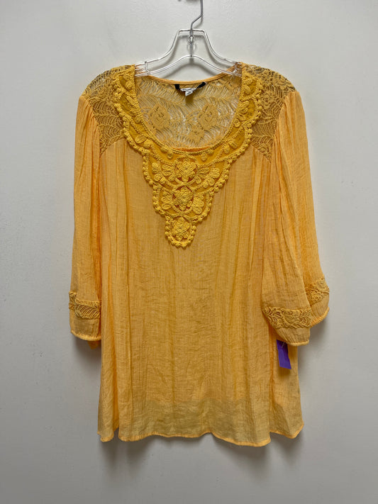 Yellow Top Long Sleeve Zac And Rachel, Size 3x