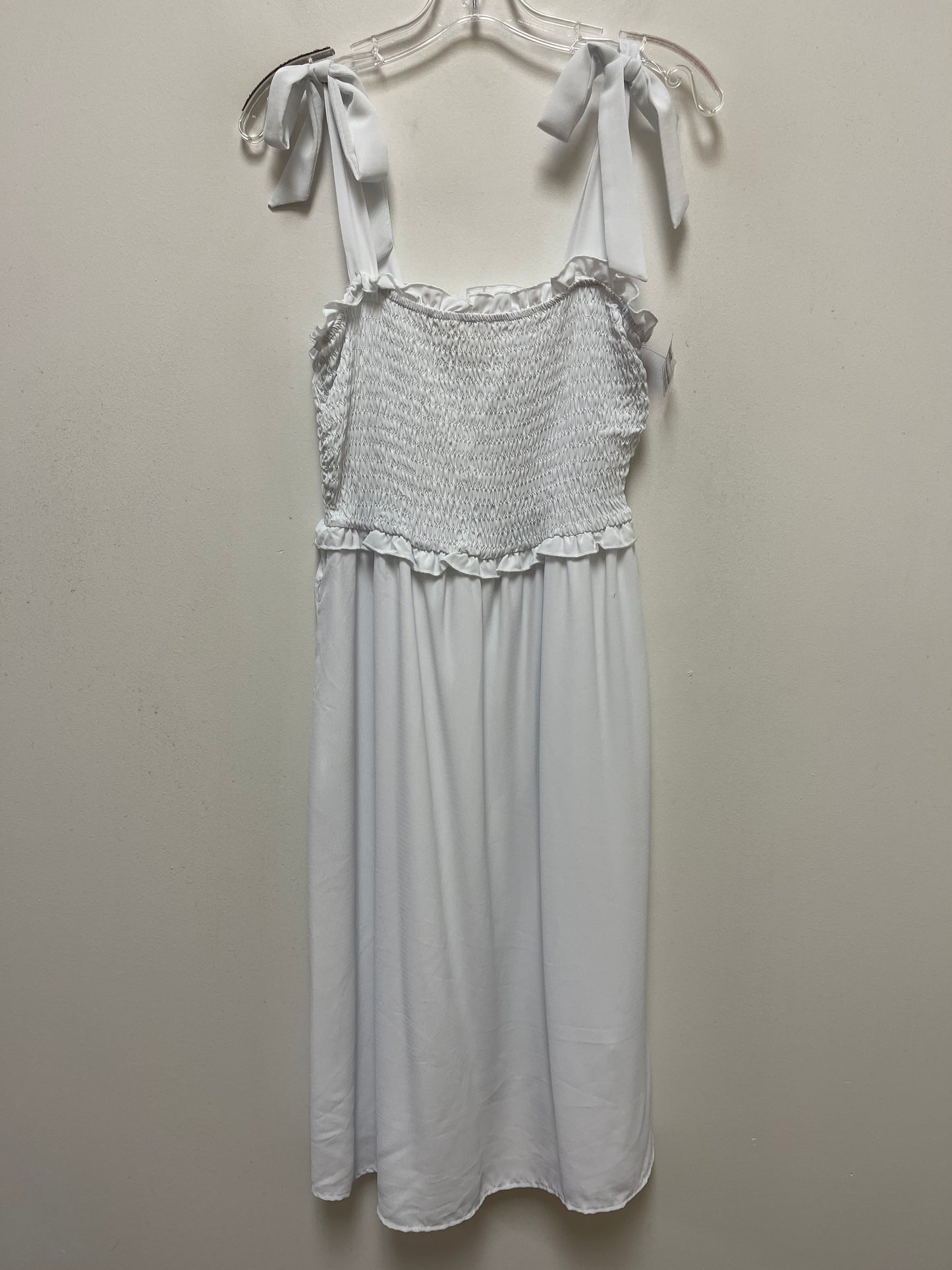 White Dress Casual Midi Lily Rose, Size L