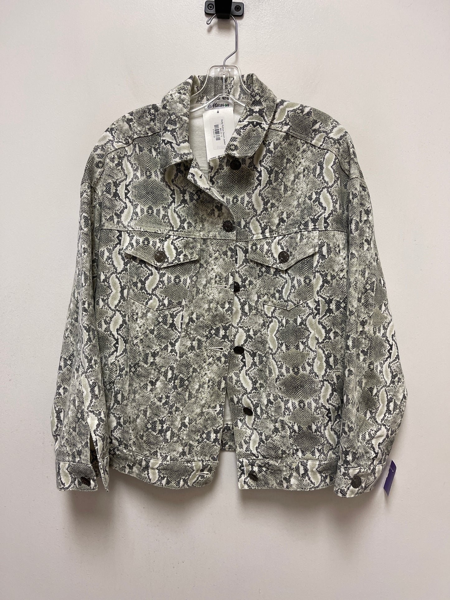 Snakeskin Print Jacket Denim Clothes Mentor, Size S