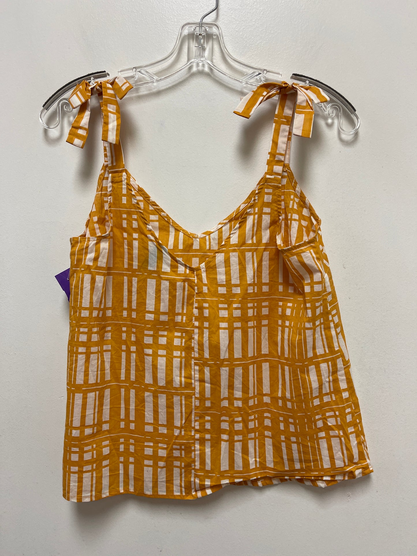 White & Yellow Top Sleeveless Universal Thread, Size S