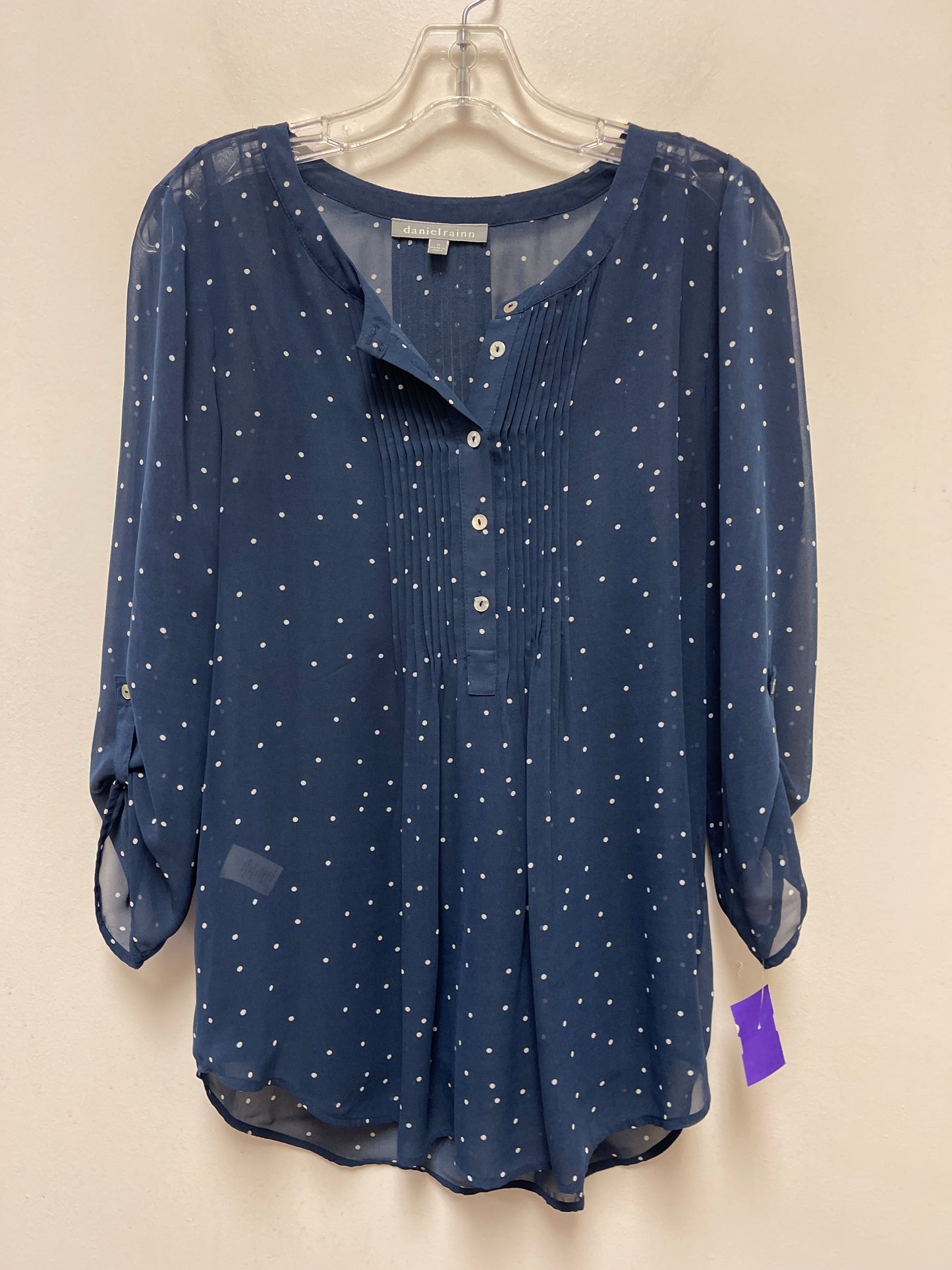 Blue Top Long Sleeve Daniel Rainn, Size M