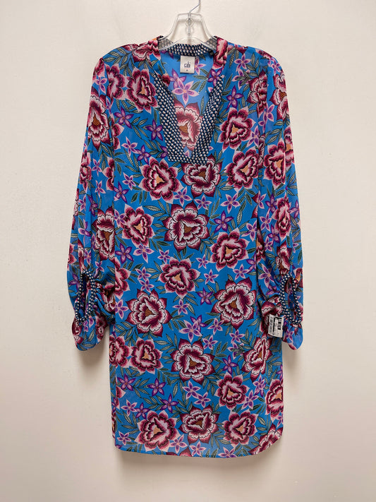 Blue & Pink Dress Casual Midi Cabi, Size M