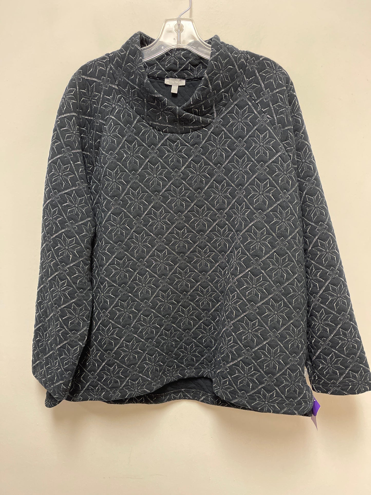 Sweater By Talbots In Black & Silver, Size: Xl