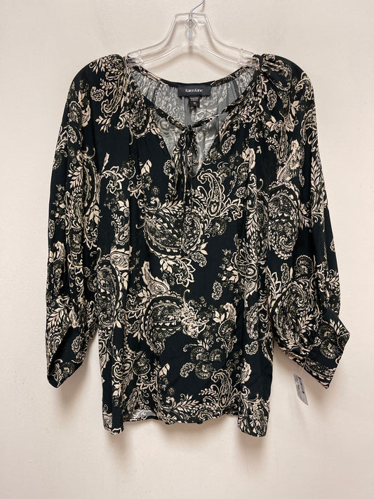 Black & Cream Top Long Sleeve Karen Kane, Size S