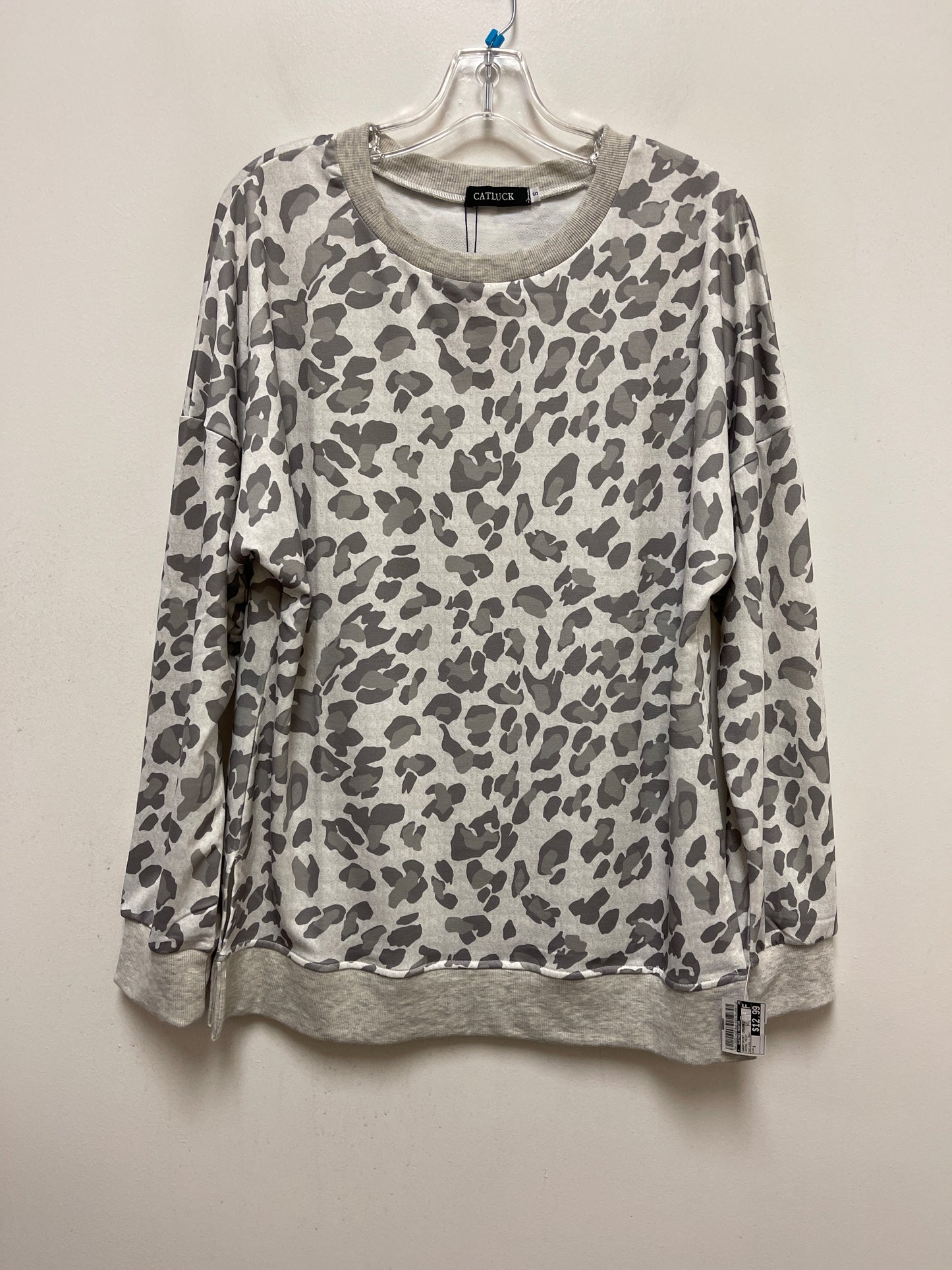 Animal Print Sweatshirt Crewneck Clothes Mentor, Size S