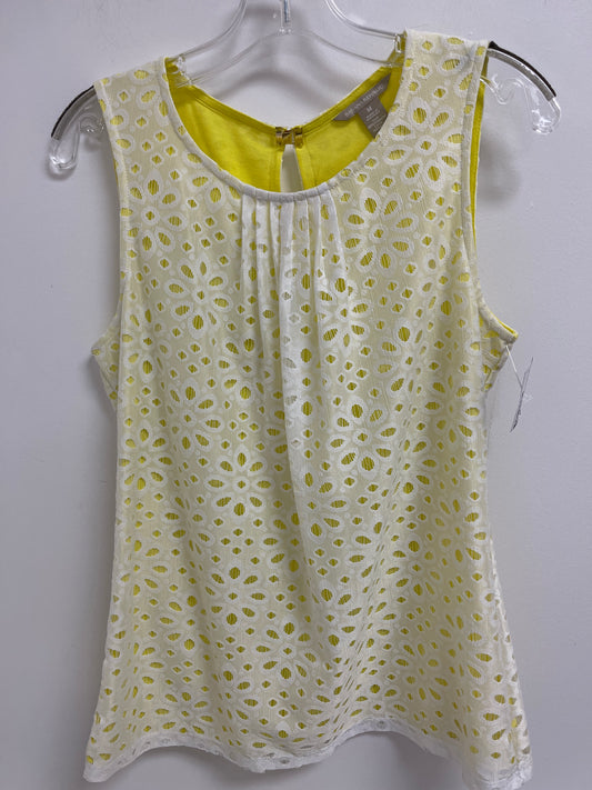 White & Yellow Top Sleeveless Banana Republic, Size M