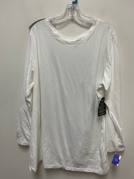 White Top Long Sleeve Basic Woman Within, Size 1x