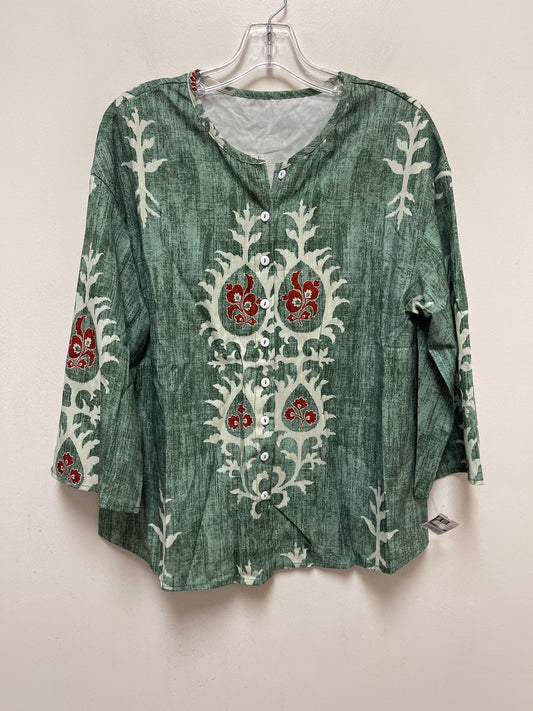 Green Top Long Sleeve Clothes Mentor, Size M