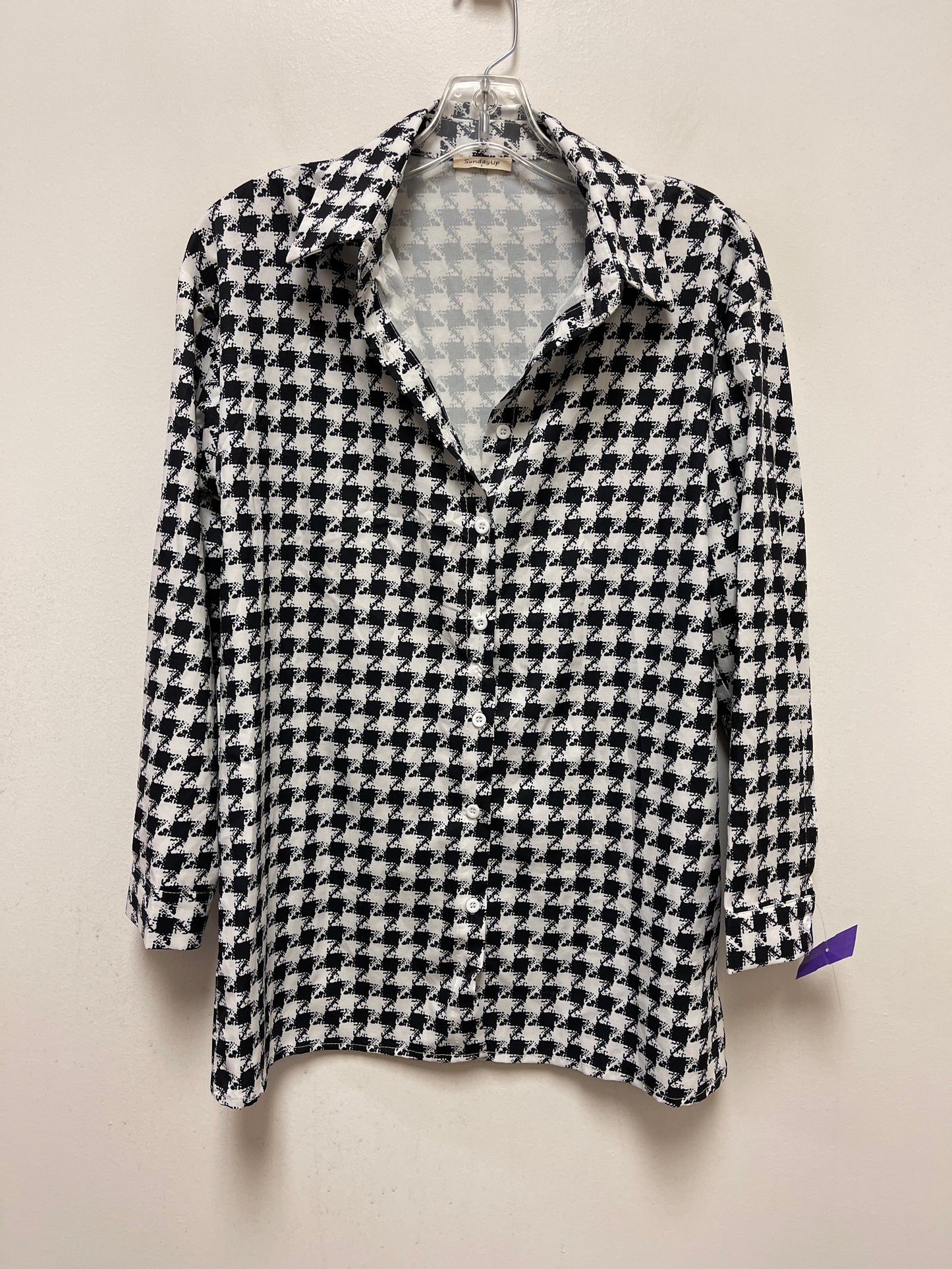 Black & White Top Long Sleeve Clothes Mentor, Size S