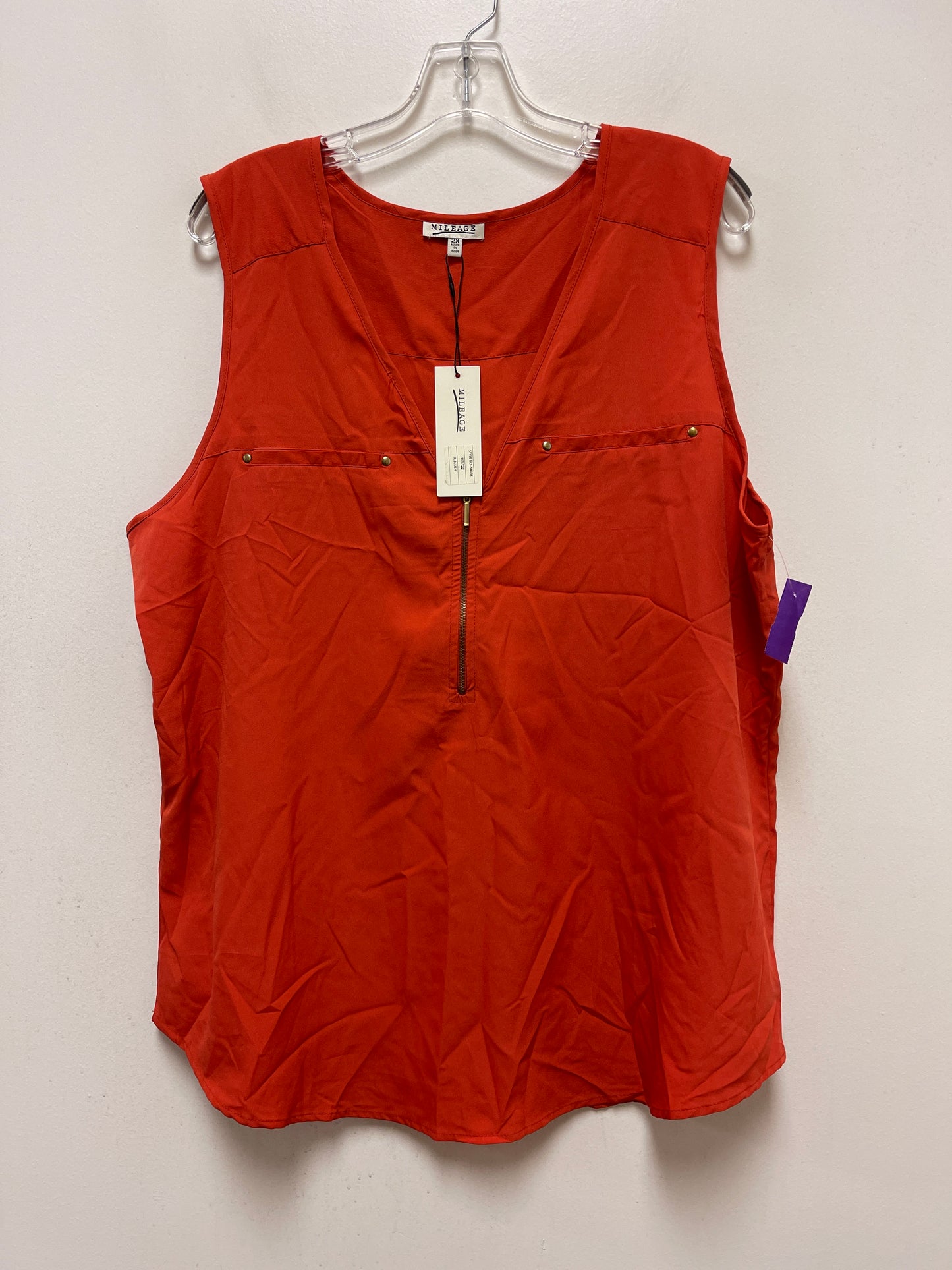 Orange Top Sleeveless Clothes Mentor, Size 2x