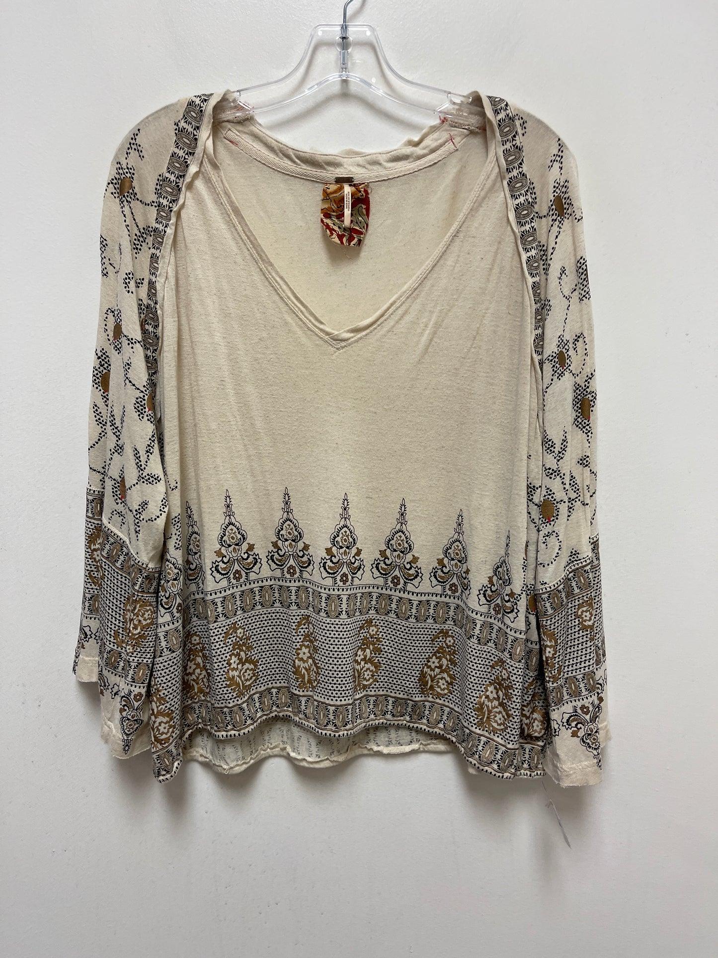 Cream Top Long Sleeve Free People, Size M