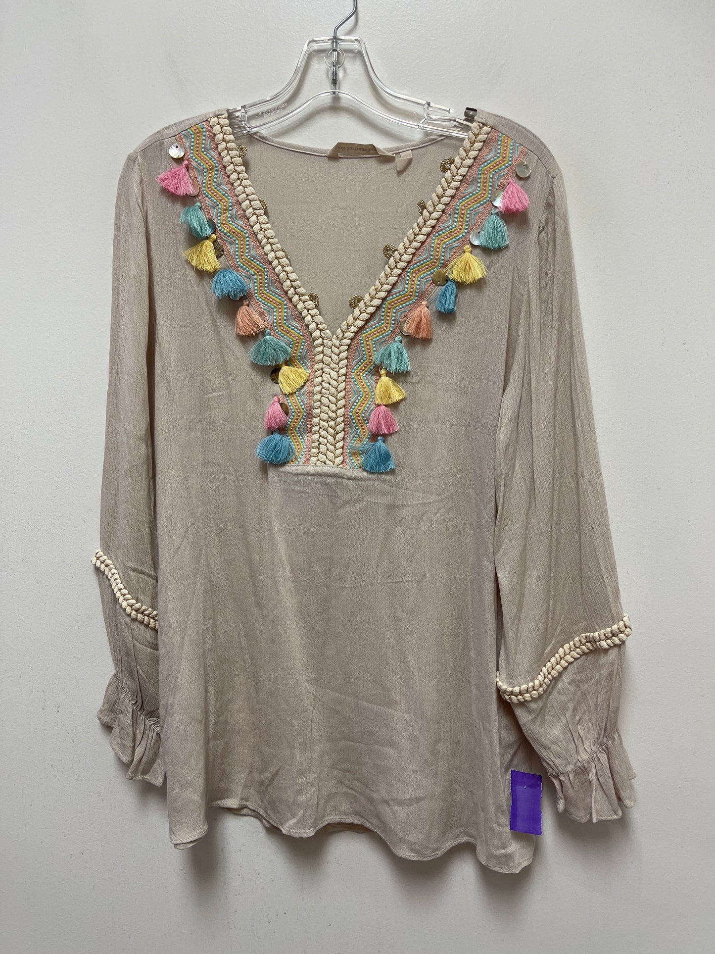 Cream Top Long Sleeve Soft Surroundings, Size M