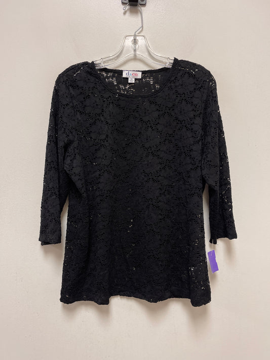 Black Top Long Sleeve Denim And Company, Size Xs