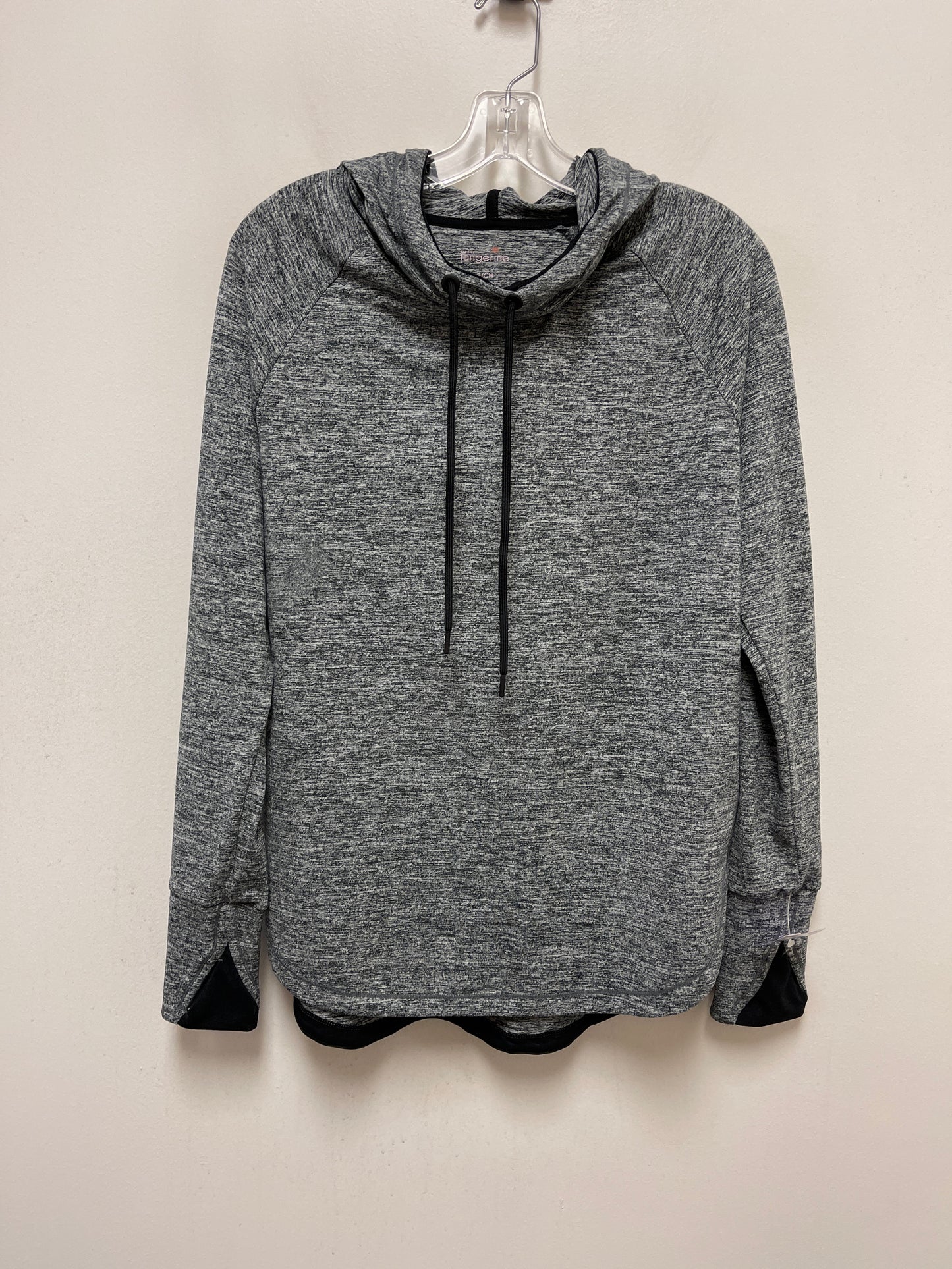 Grey Athletic Top Long Sleeve Hoodie Tangerine, Size S