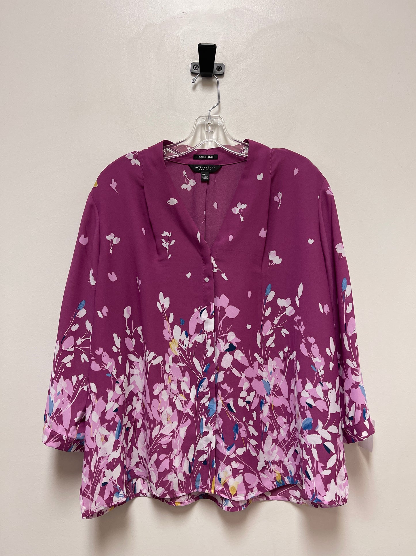 Purple Top Long Sleeve Investments, Size Xl