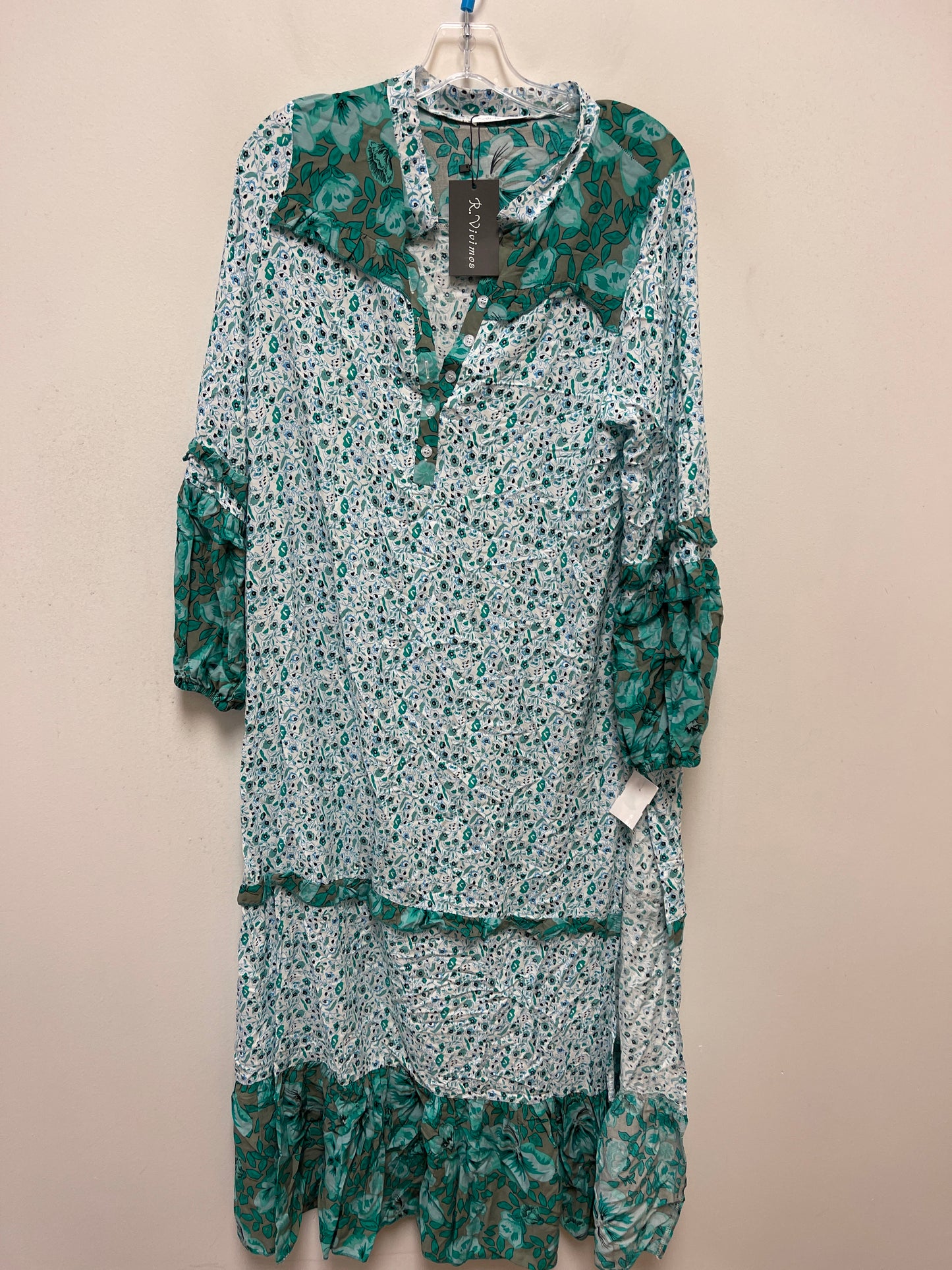 Green Dress Casual Maxi Clothes Mentor, Size L