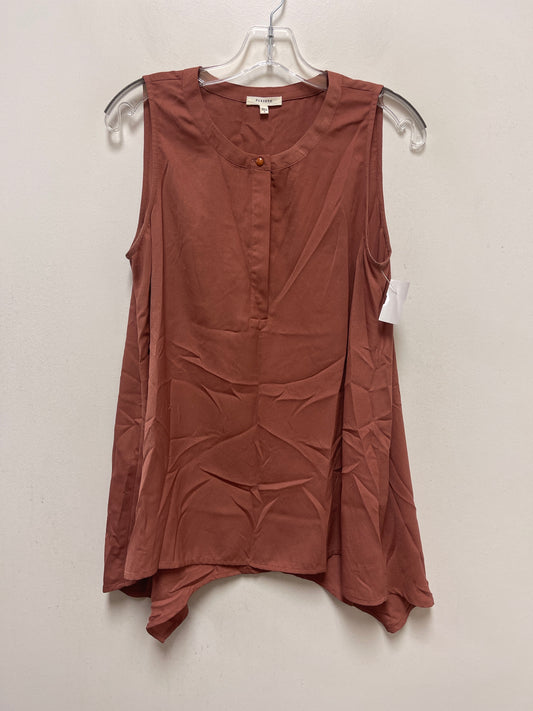 Brown Top Sleeveless Pleione, Size S