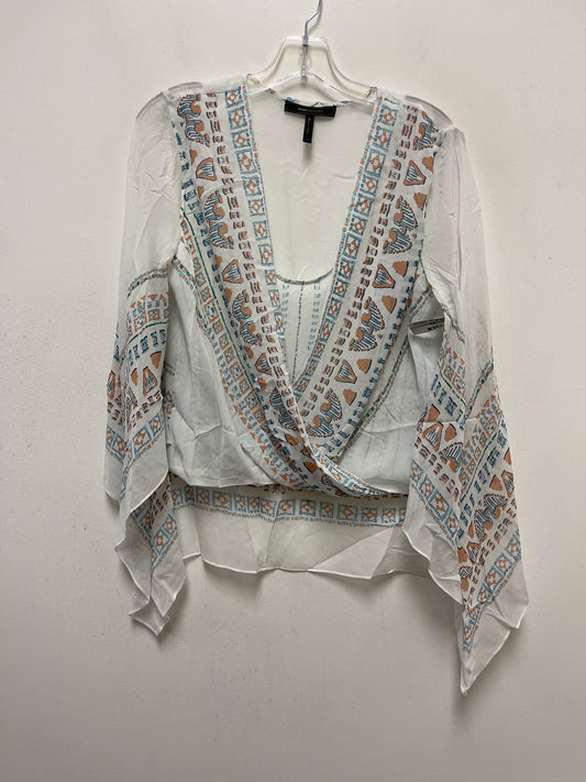 Blue & White Top Long Sleeve Bcbgmaxazria, Size S