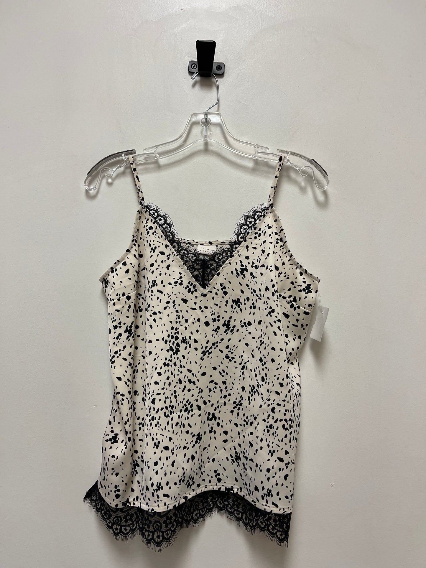 Black & Cream Top Sleeveless A New Day, Size M