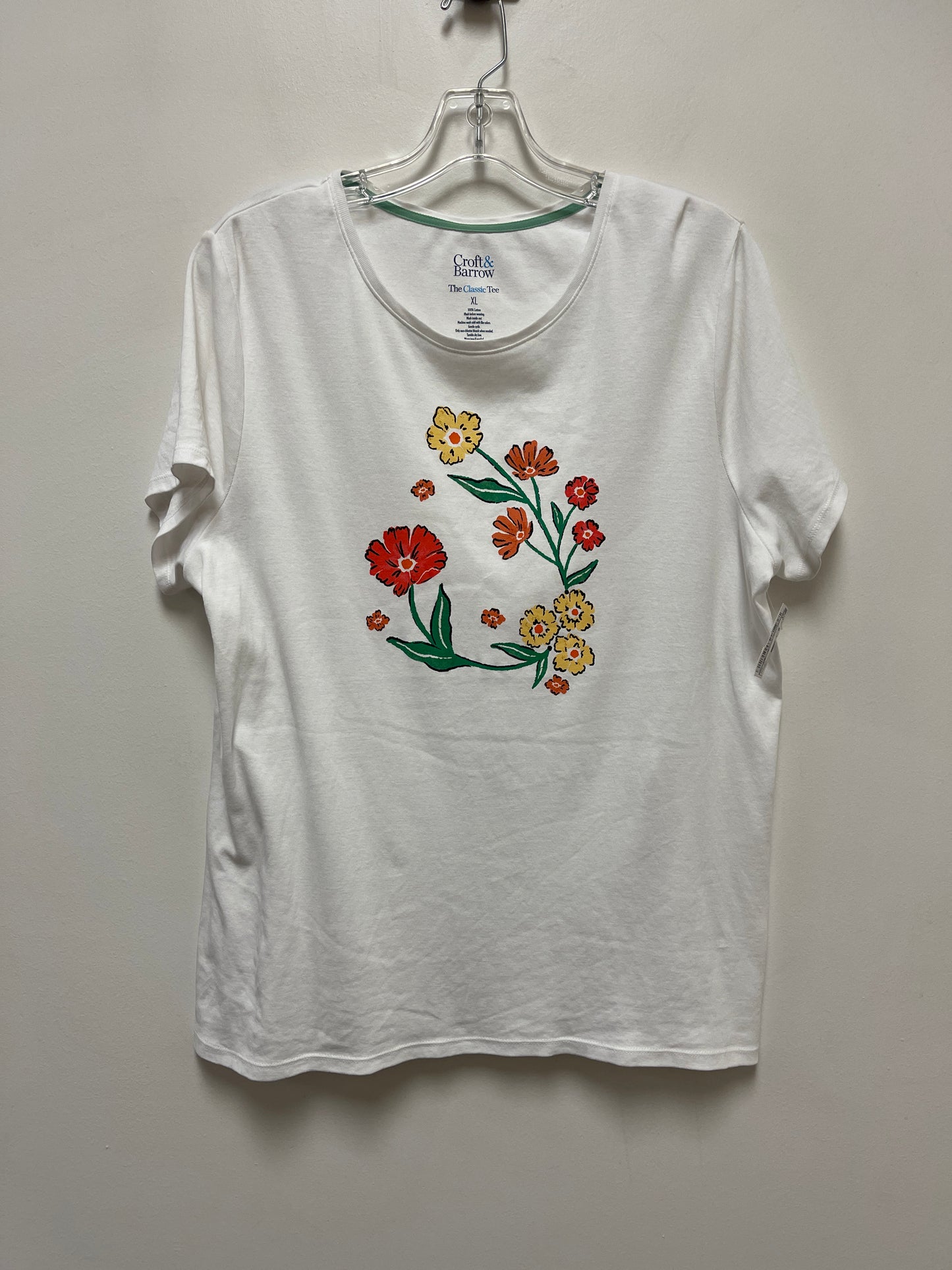 White Top Short Sleeve Croft And Barrow, Size Xl