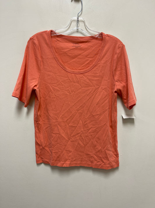 Orange Top Short Sleeve Basic Time And Tru, Size L