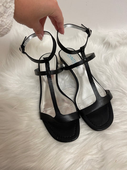 Black Sandals Heels Block Cynthia Rowley, Size 8