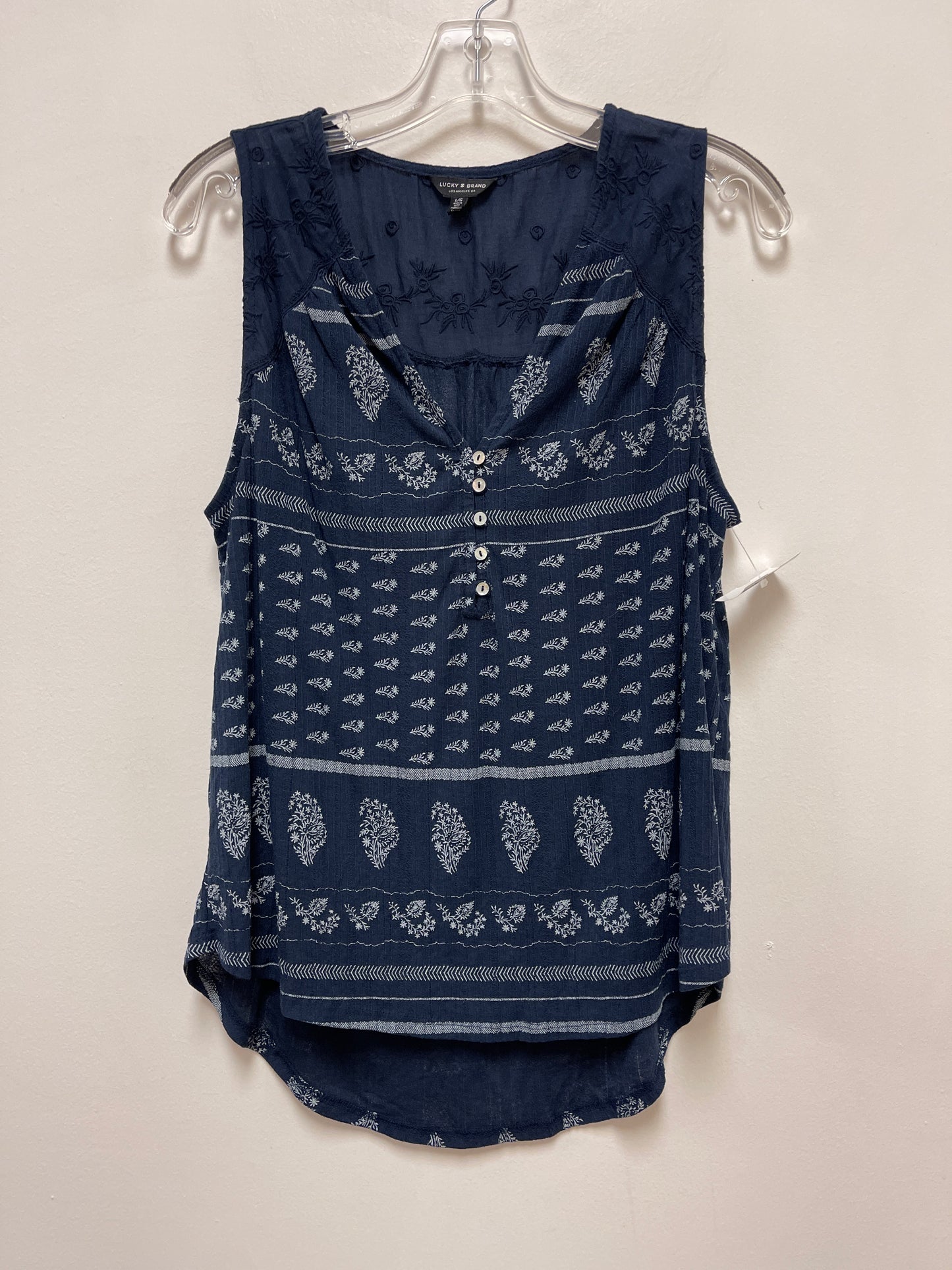 Navy Top Sleeveless Lucky Brand, Size L