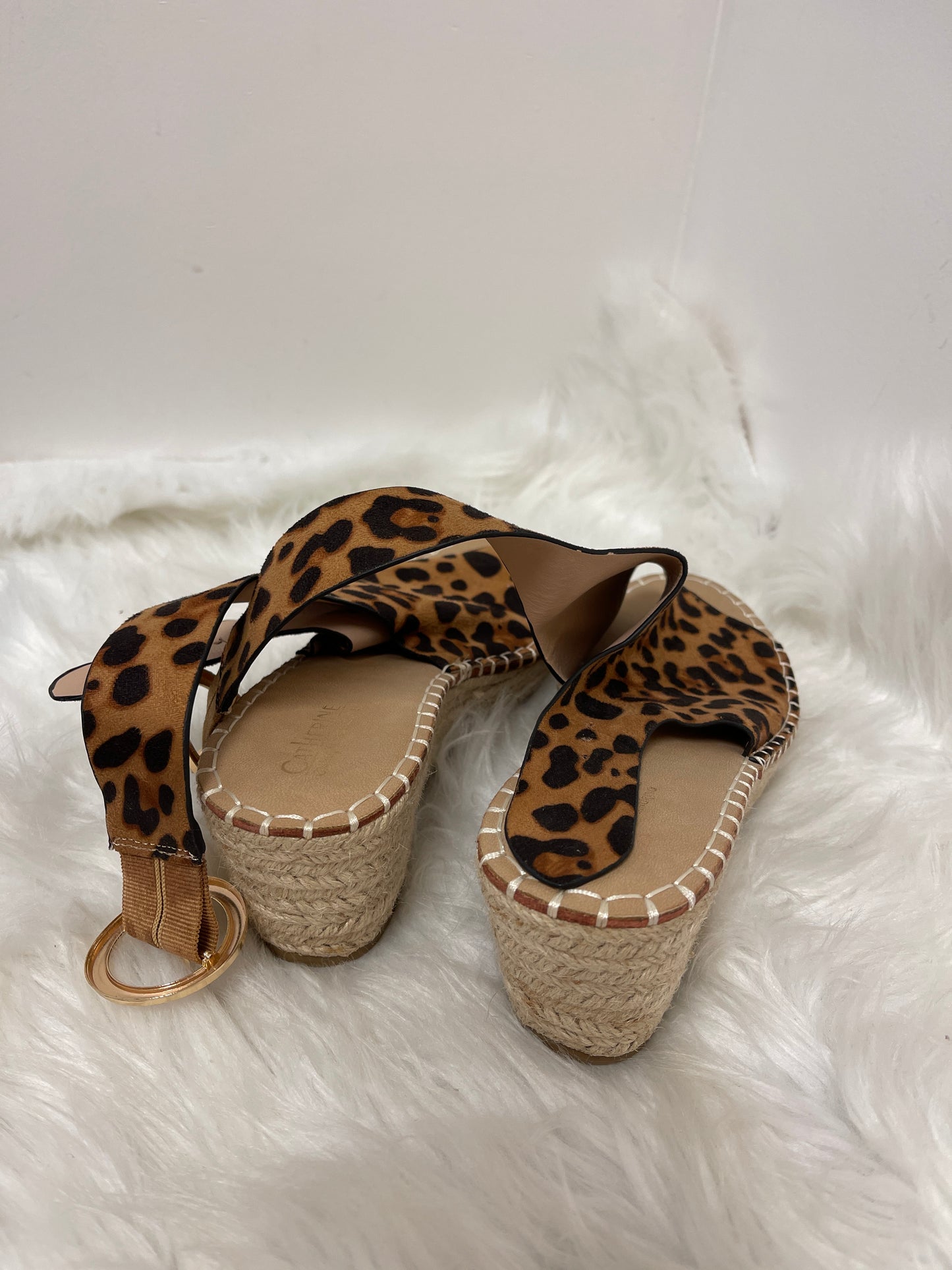 Animal Print Sandals Heels Wedge Catherine Malandrino, Size 10