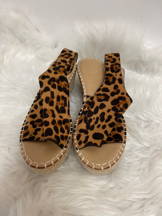 Animal Print Sandals Heels Wedge Catherine Malandrino, Size 10