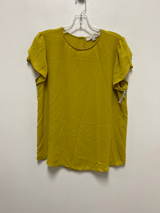 Yellow Top Short Sleeve Loft, Size M