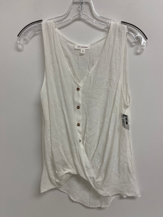 White Top Sleeveless Blu Pepper, Size L