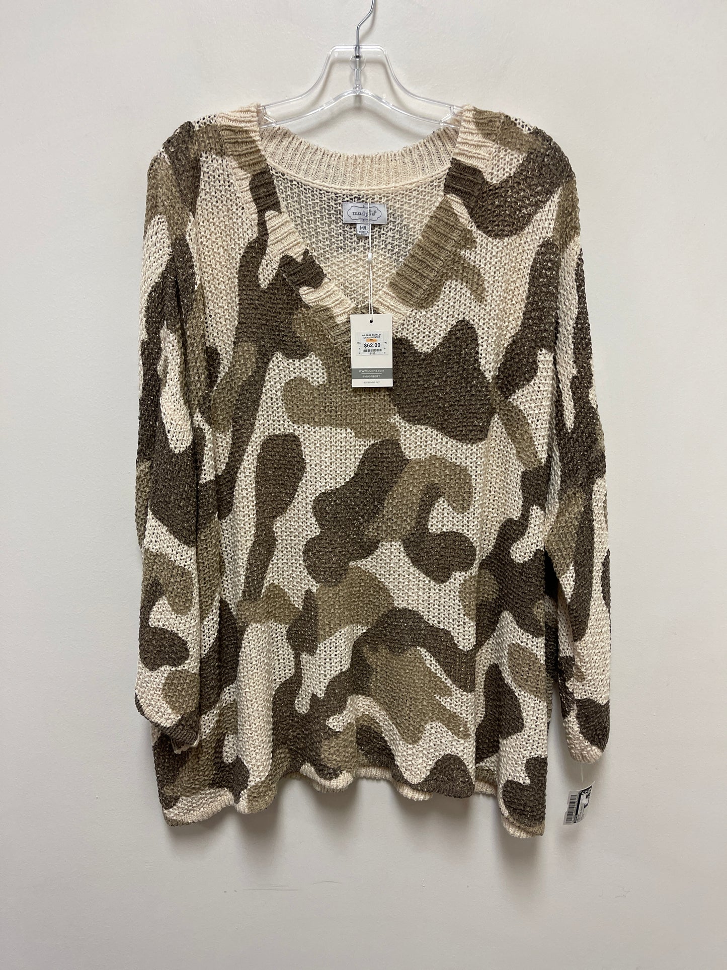 Camouflage Print Sweater Mudpie, Size M