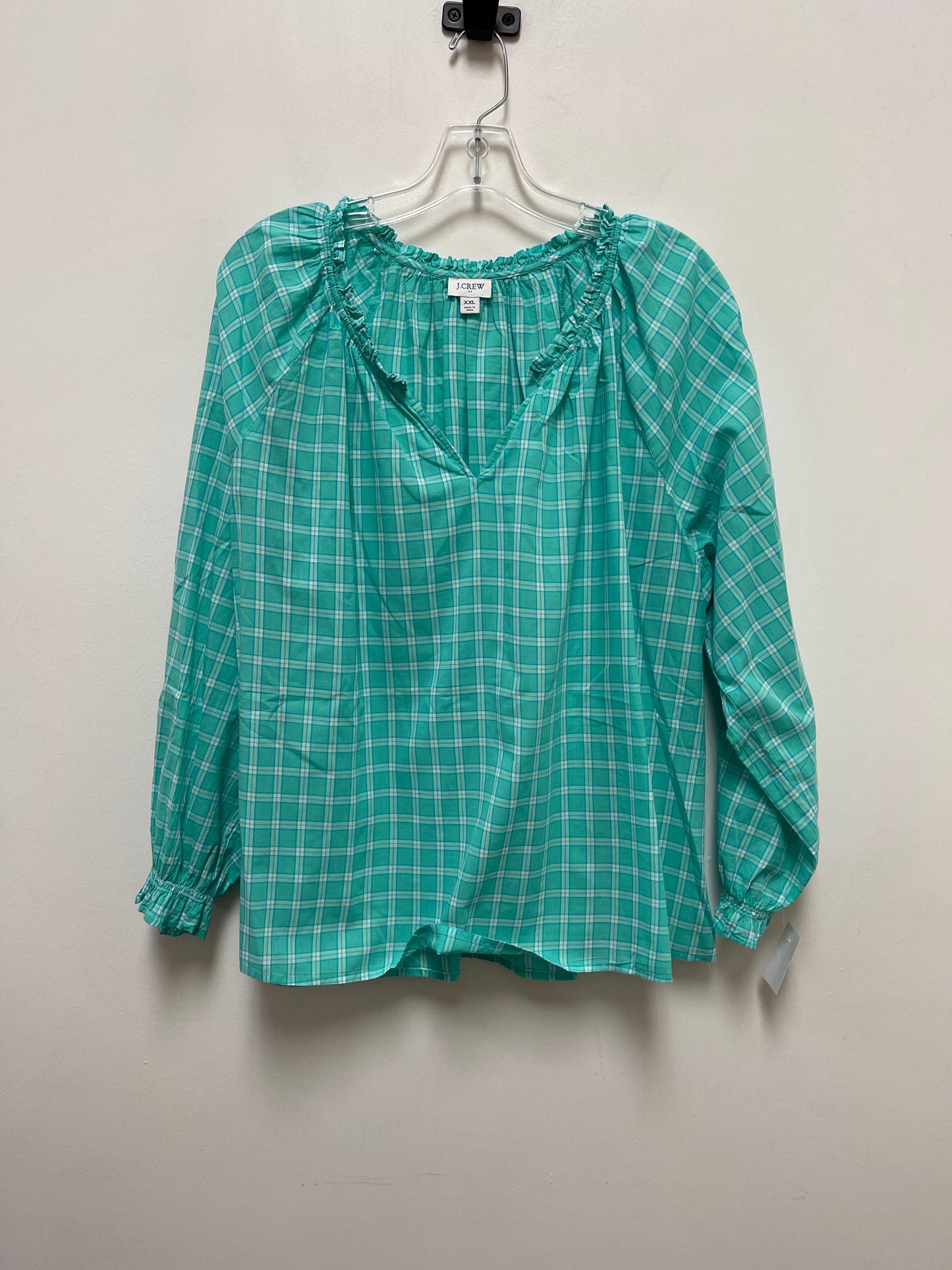 Green Top Long Sleeve J. Crew, Size 2x