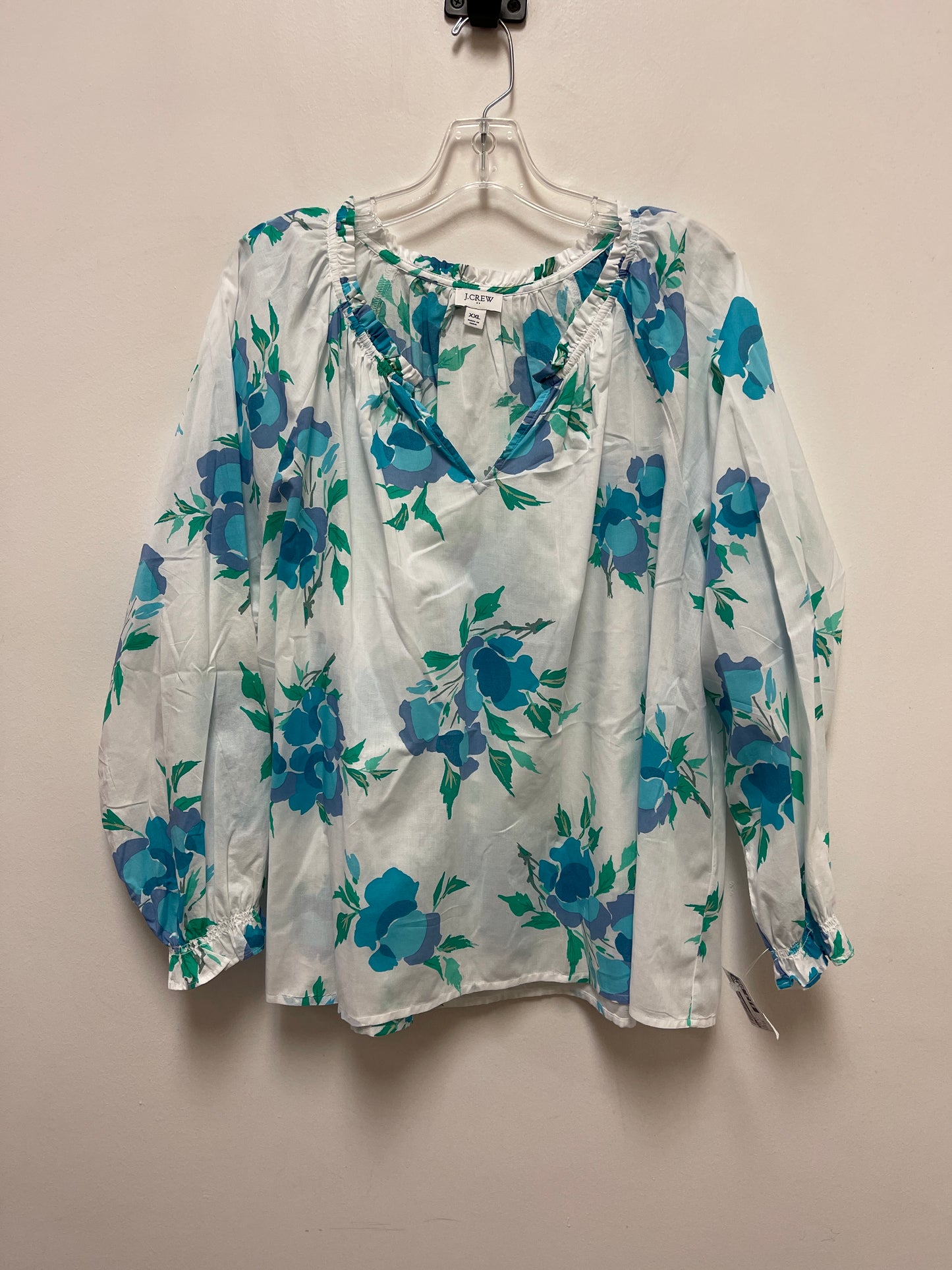 Blue & White Top Long Sleeve J. Crew, Size 2x