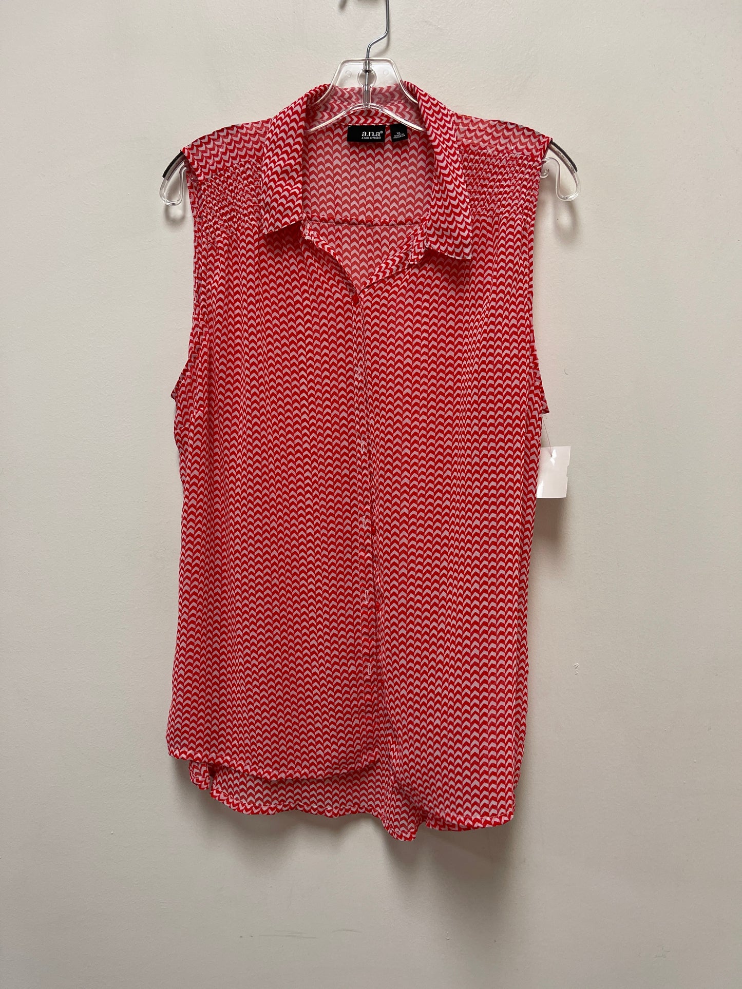 Red & White Top Sleeveless Ana, Size Xl