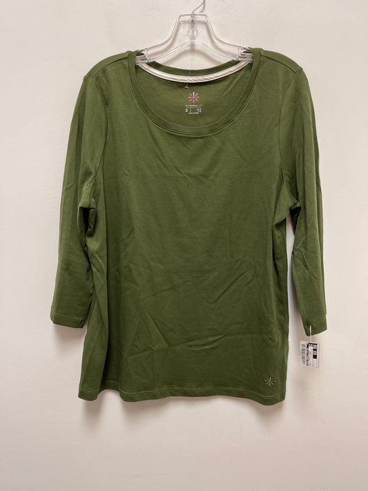 Green Top Long Sleeve Basic Isaac Mizrahi Live Qvc, Size L