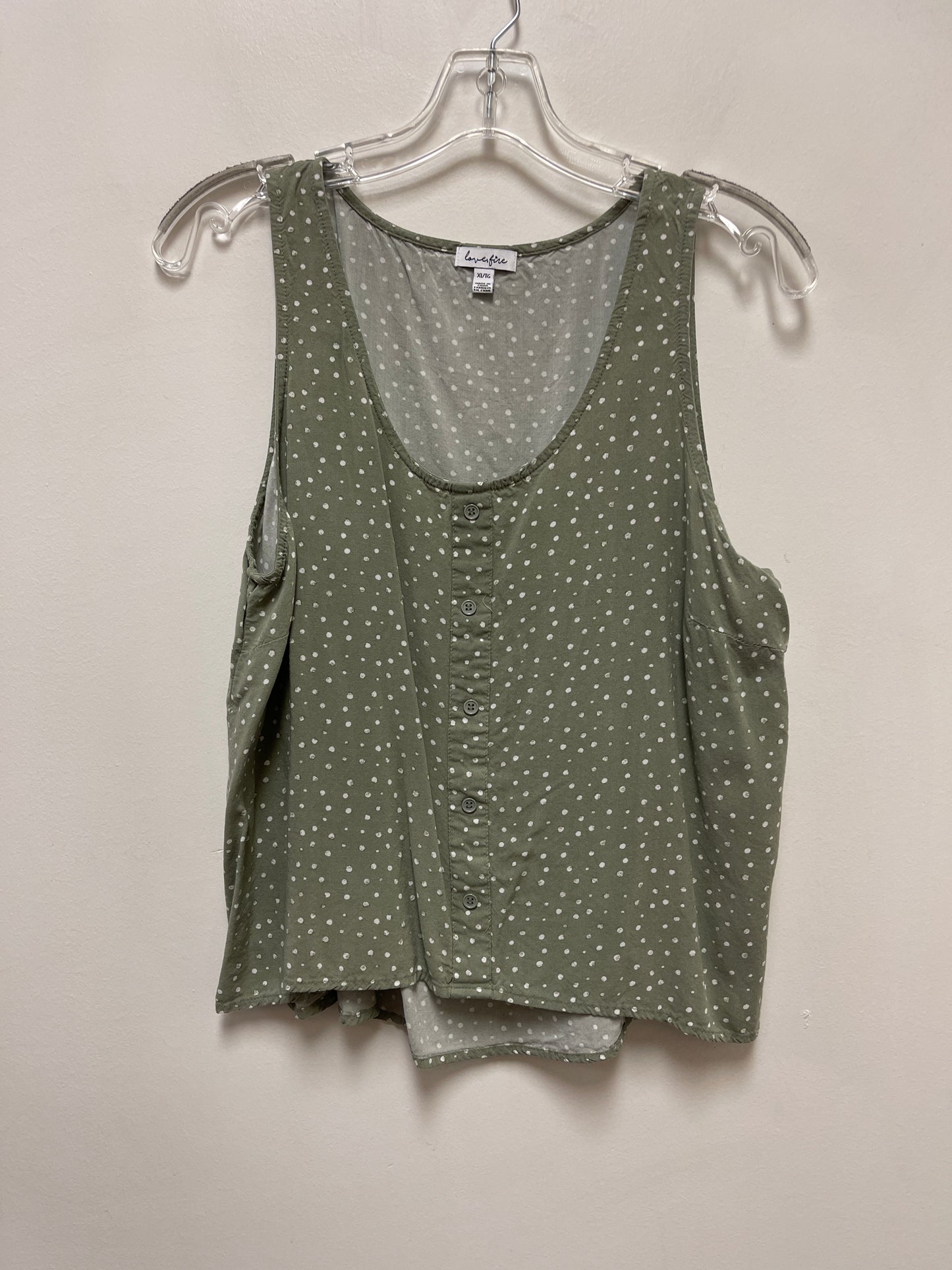 Green Top Sleeveless Clothes Mentor, Size Xl