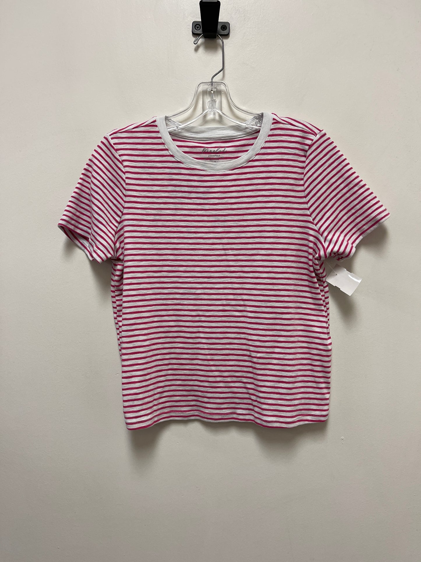 Top Short Sleeve By Marled In Striped Pattern, Size: L