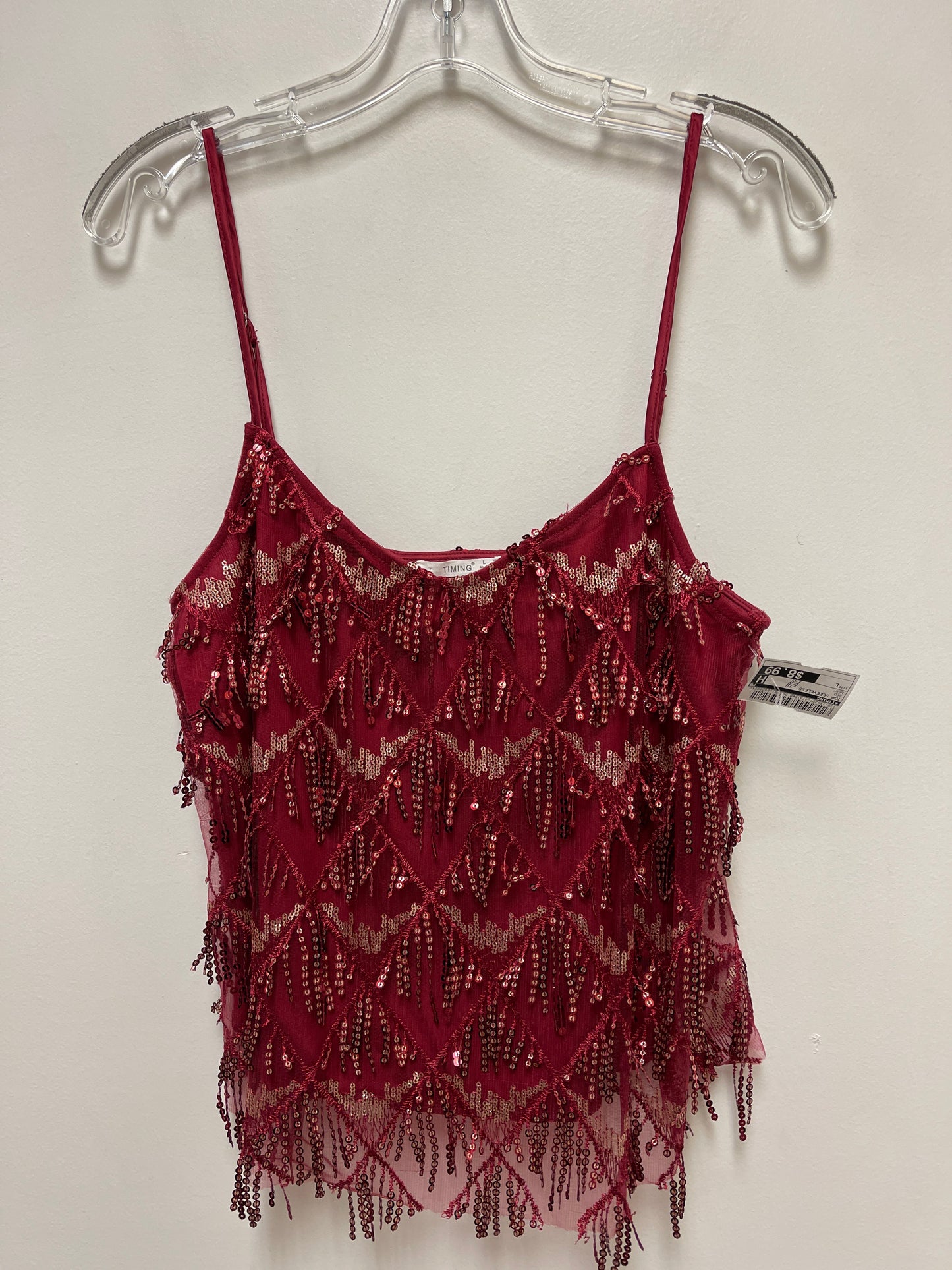 Red Top Sleeveless Timing, Size L