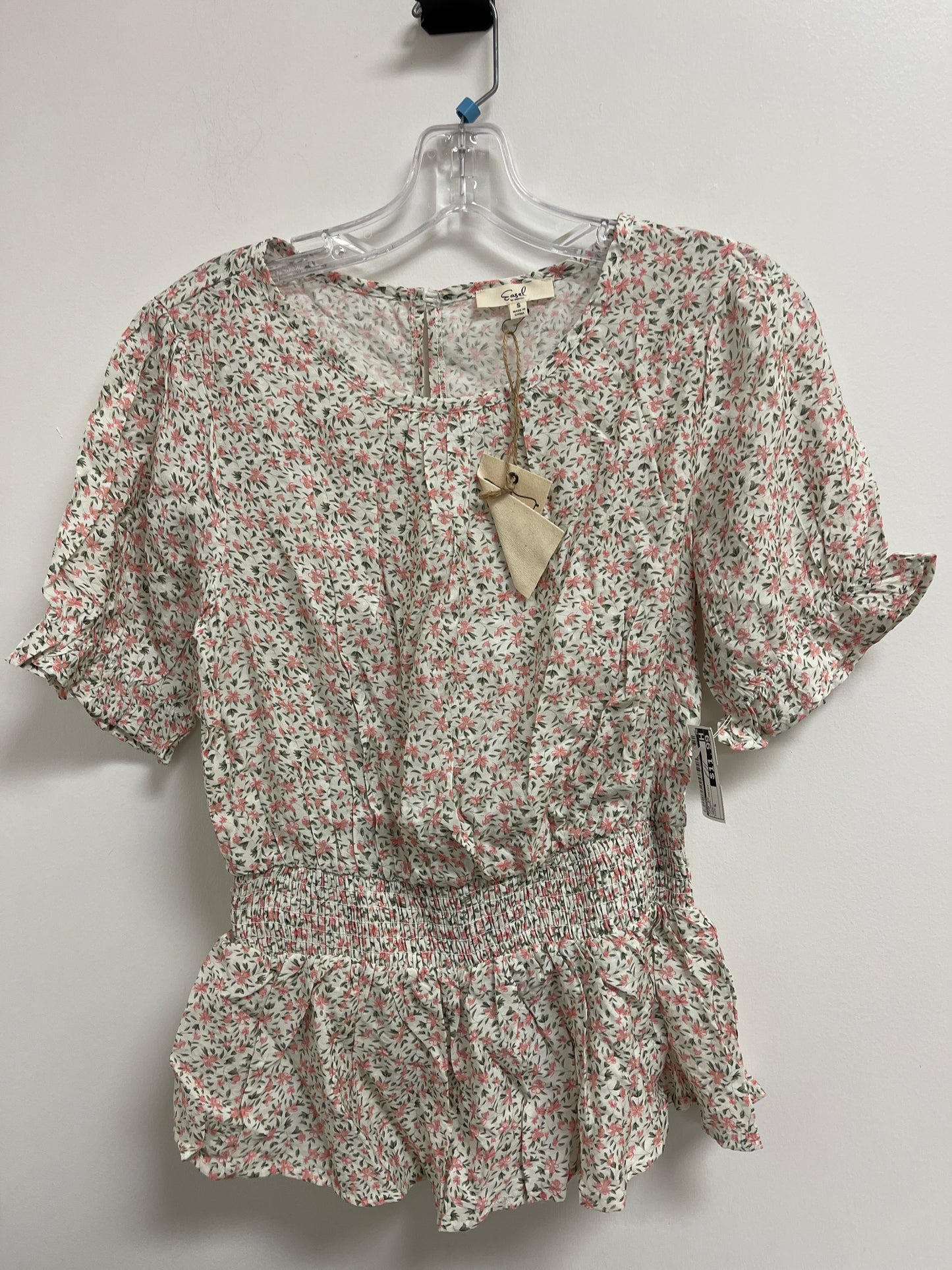 Floral Print Top Short Sleeve Easel, Size S