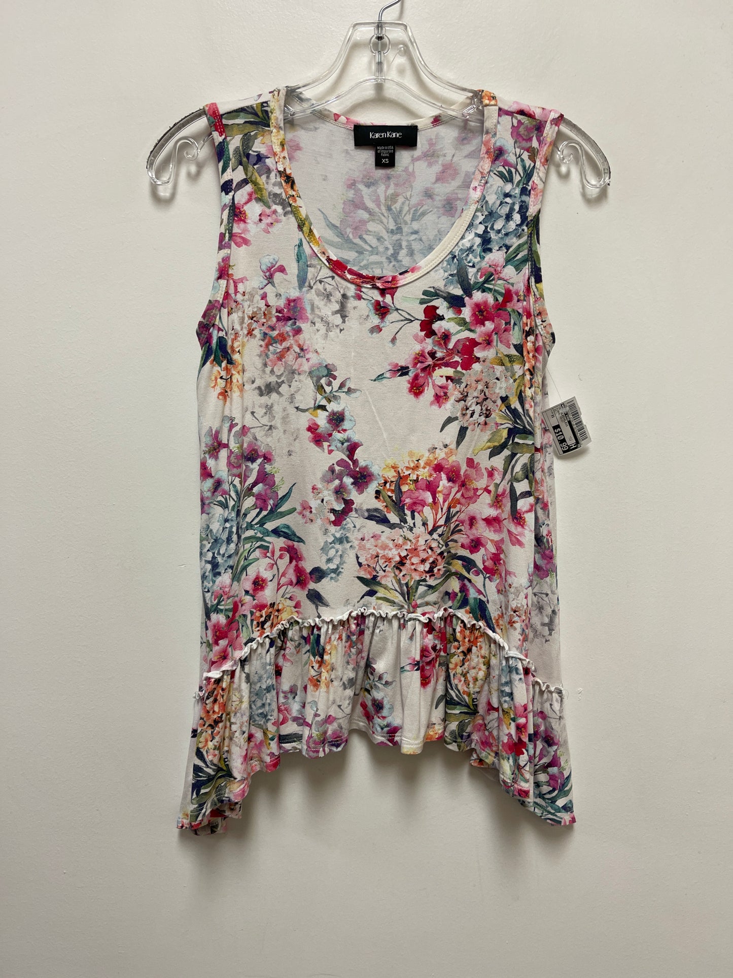 Floral Print Top Sleeveless Karen Kane, Size Xs